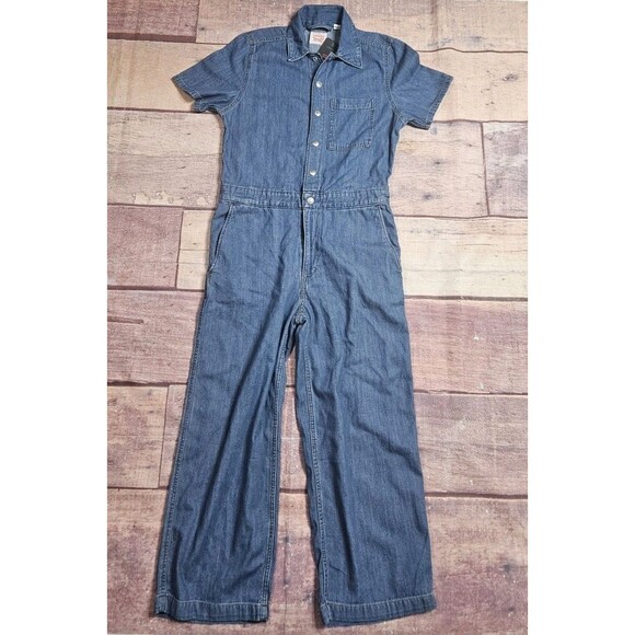 Levi's Short Sleeve Heritage Jumpsuit Size Small Dark Blue Denim - Picture 3 of 10